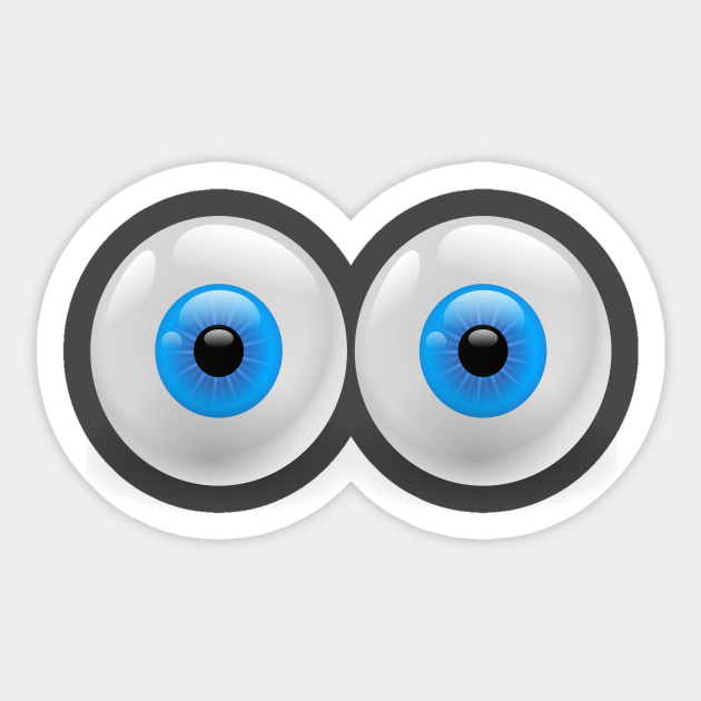 Two Eye looking at you Eyes Sticker TeePublic